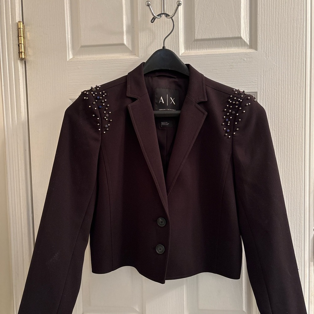 Armani Exchange Black Embellished Blazer